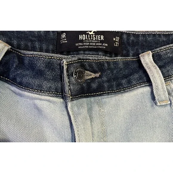 Hollister Two Toned Ultra‎ High Rise Mom  Jeans Womens Size 32x27 - Picture 6 of 6